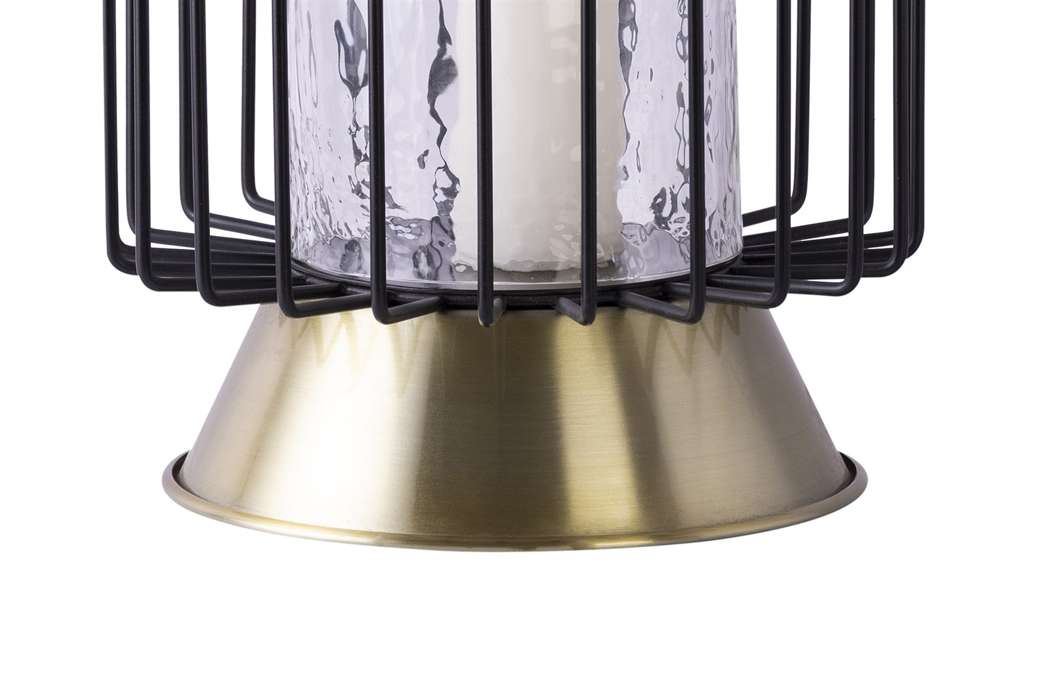 Candle Pillar Malibu 225 black / gold - Afbeelding 3