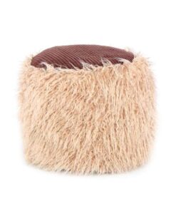 Fake fur poof Bobtail 125 beige/brown