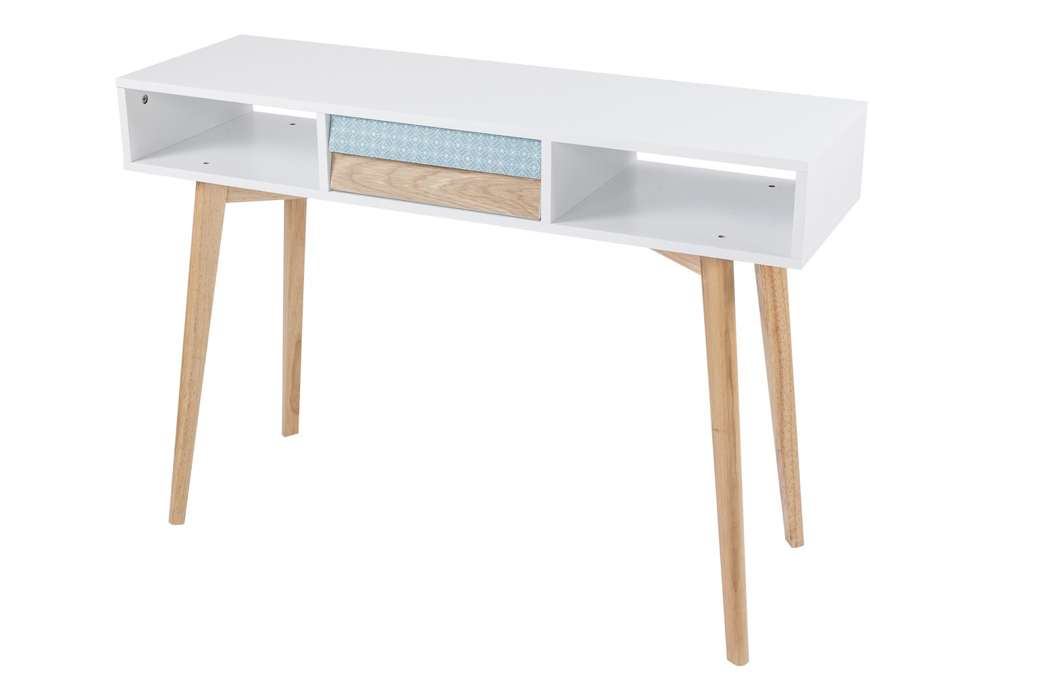 Konsolentafel Megan wit/blauw/hout