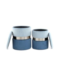 Krukje Zora 125 set of 2 light blue / silver / blue