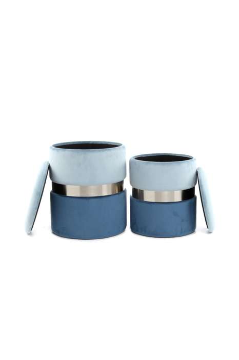 Krukje Zora 125 set of 2 light blue / silver / blue