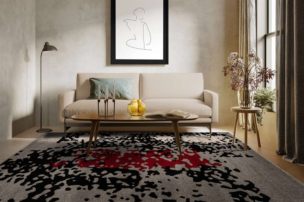 Naila 300 zwart/rood 200x290cm - Afbeelding 2