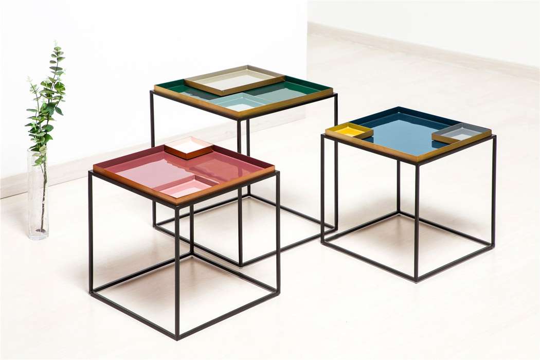 Bijzettafel Famosa 260 blauw/grijs/oranje - Afbeelding 2