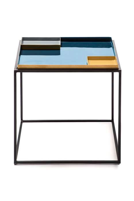 Bijzettafel Famosa 260 blauw/grijs/oranje