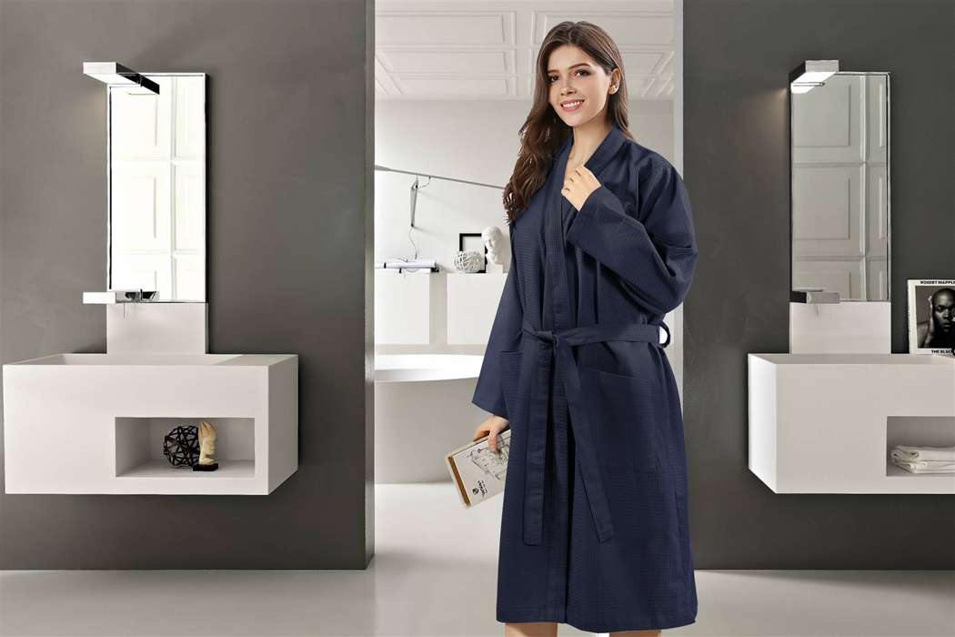 Bathrobe Carla 100 Blue S - Afbeelding 5