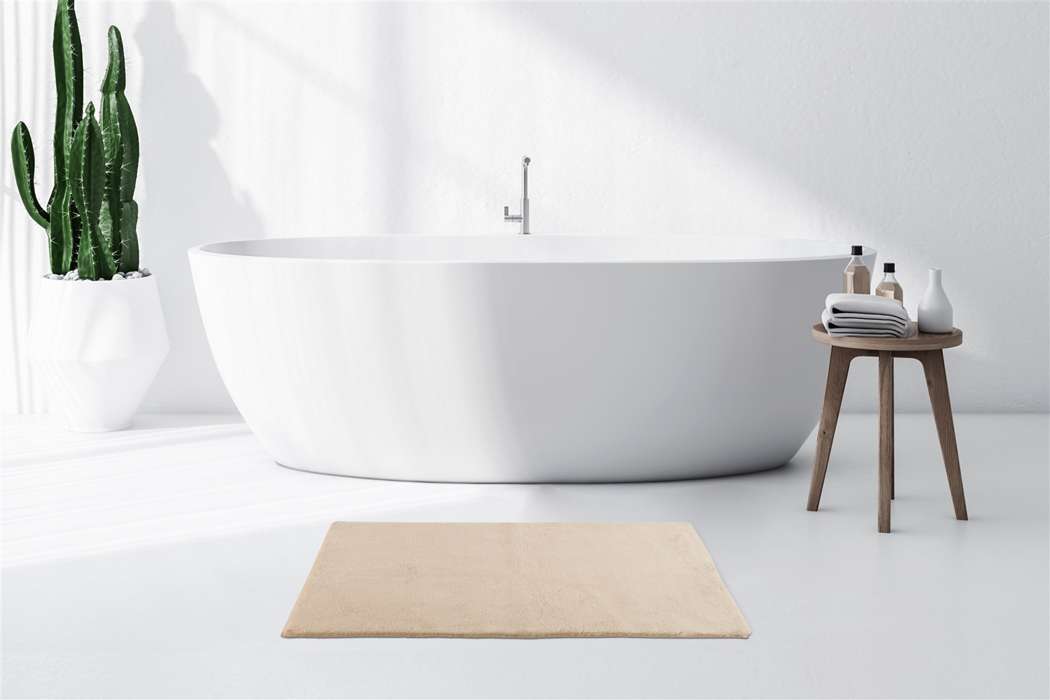 Badmat Rabbit light 65x100cm, beige - Afbeelding 2
