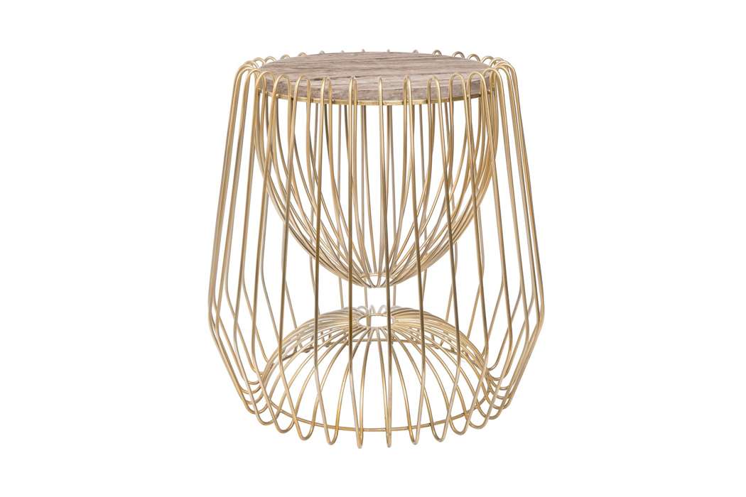 Bijzettafel Malibu 225 bruin/messing