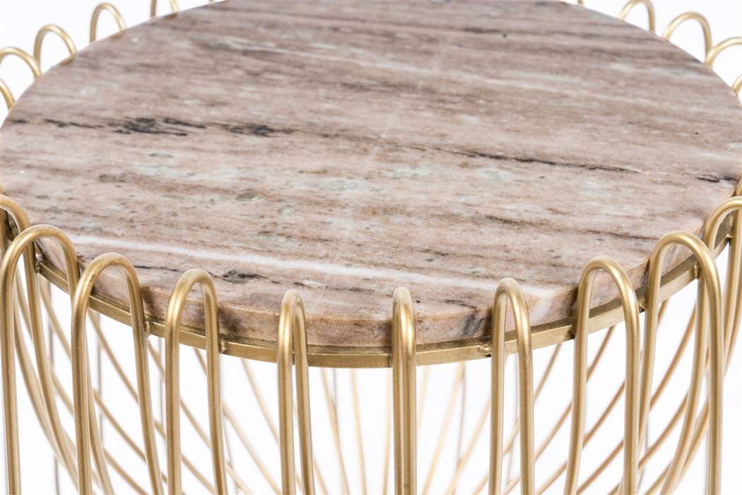Bijzettafel Malibu 225 bruin/messing - Afbeelding 3