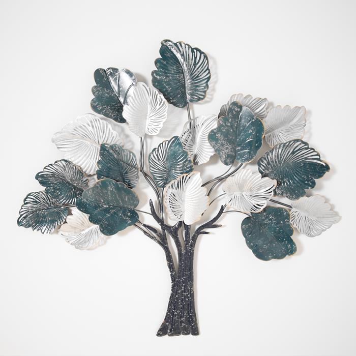 Metalen wanddecoratie blauw