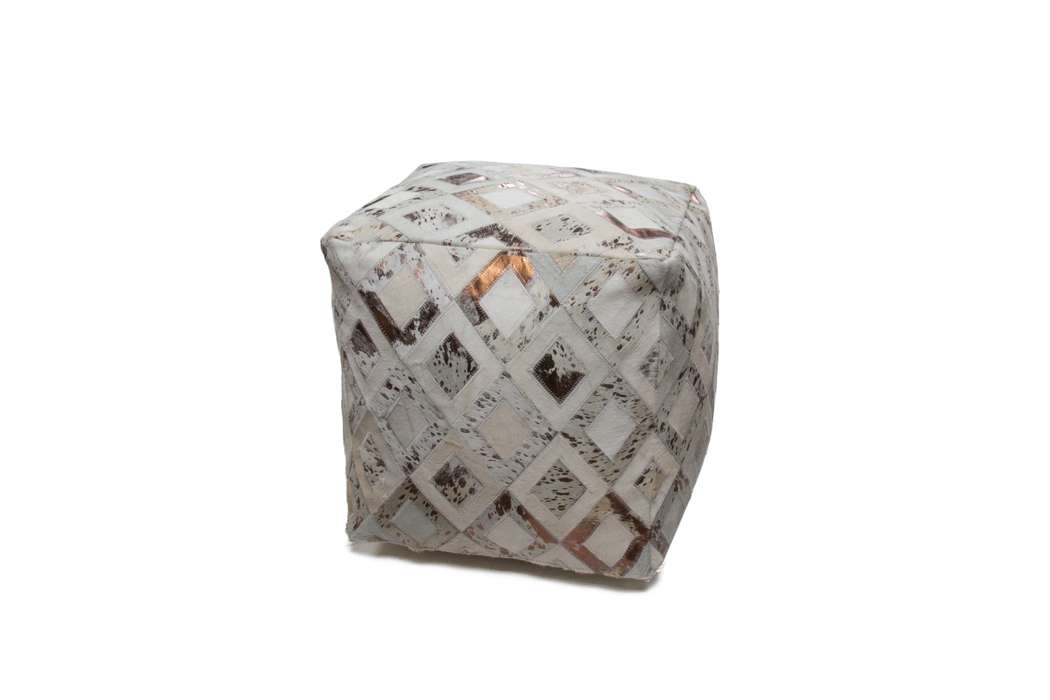 Spark poef 110 ivoor / chroome 45cm x 45cm