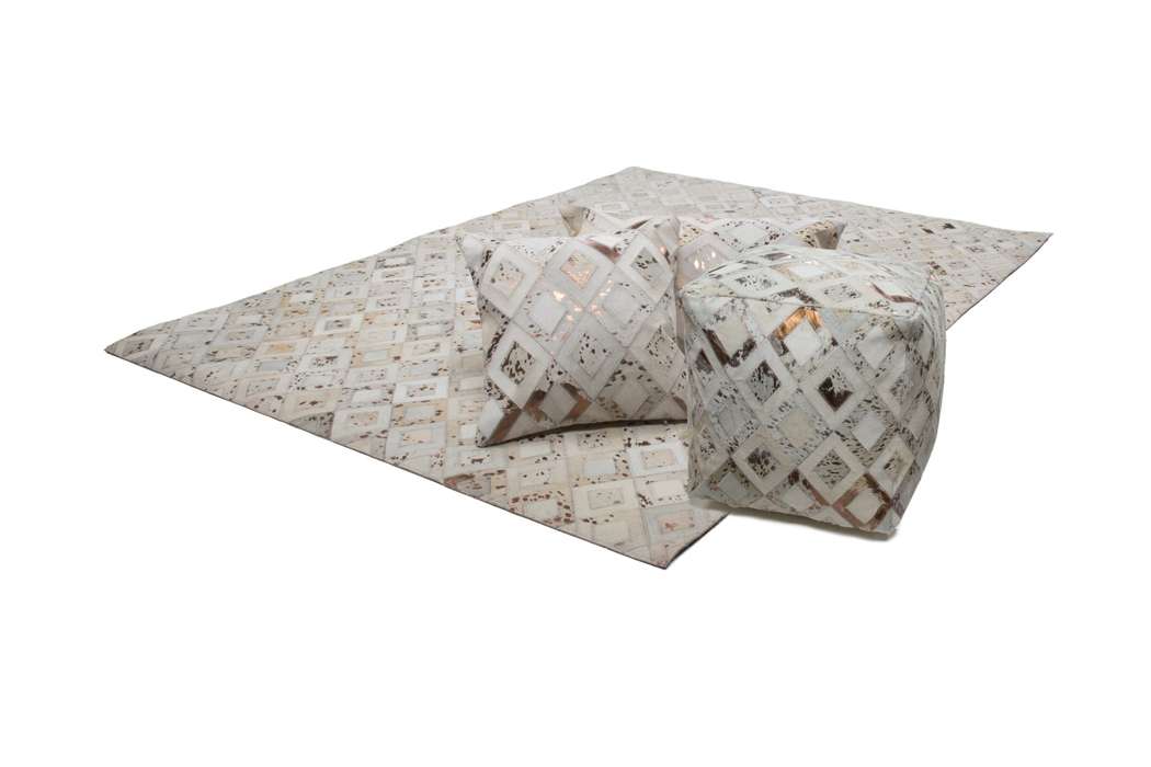 Spark poef 110 ivoor / chroome 45cm x 45cm - Afbeelding 4
