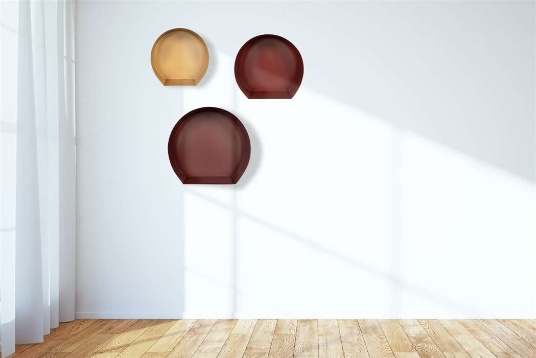 Wandschappen set v 3, rood, bordeaux, goud - Afbeelding 2