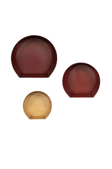 Wandschappen set v 3, rood, bordeaux, goud
