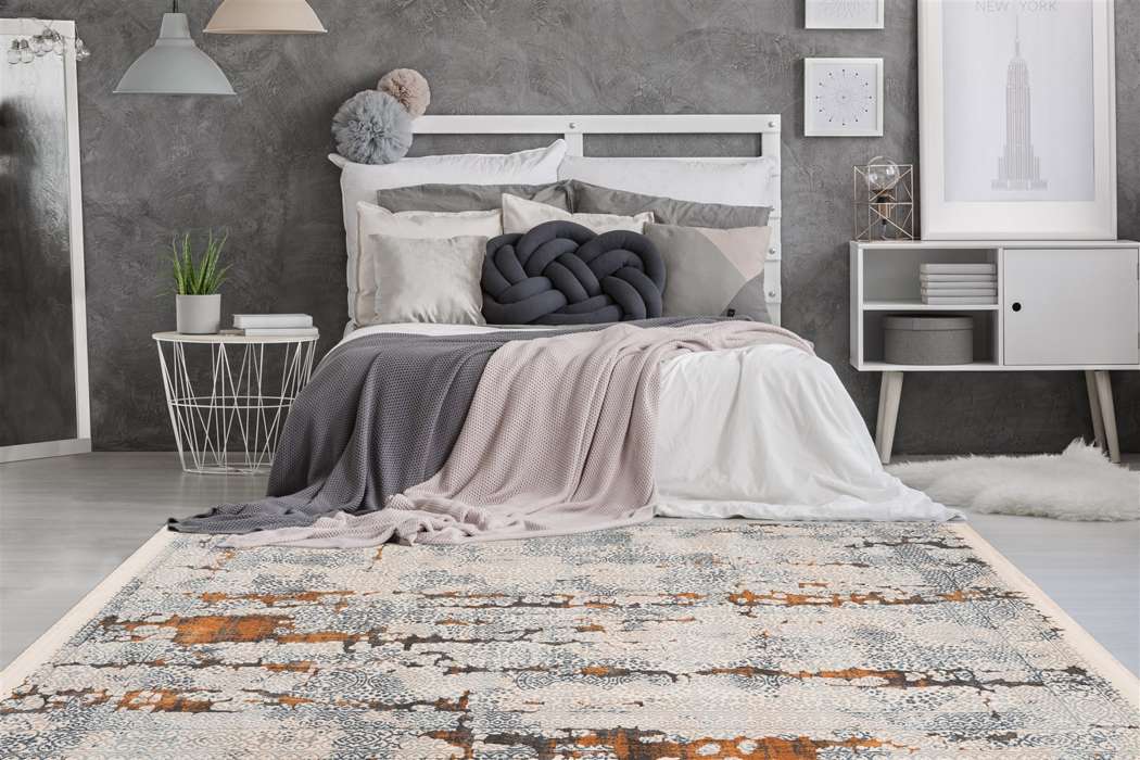 Palace 200 grijs/oranje 200x290cm - Afbeelding 2