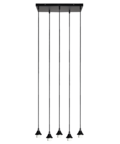 Hanging lamp Vilmar 5-L black 5 meter
