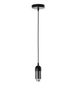 Hanglamp Benito groot zwart + chrome