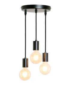 Hanglamp Denmark 3 lichts zwart/goud