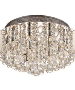 Plafoniere Global rond 30 cm kristal 9 lichts halogeen