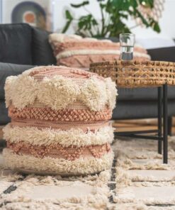 Alternative view of Pouf Bohist 225 pink / cream 35cm x 35cm