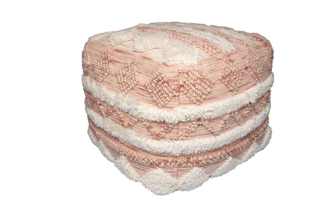 Pouf Bohist 225 pink / cream 50cm x 50cm