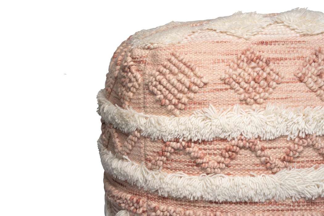 Pouf Bohist 225 pink / cream 50cm x 50cm - Afbeelding 4