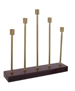 Candle Holder Art Deco 525 bordeaux / gold