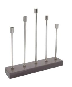 Candle Holder Art Deco 525 grey / silver