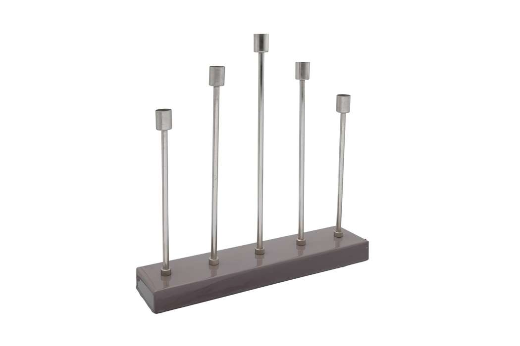 Candle Holder Art Deco 525 grey / silver