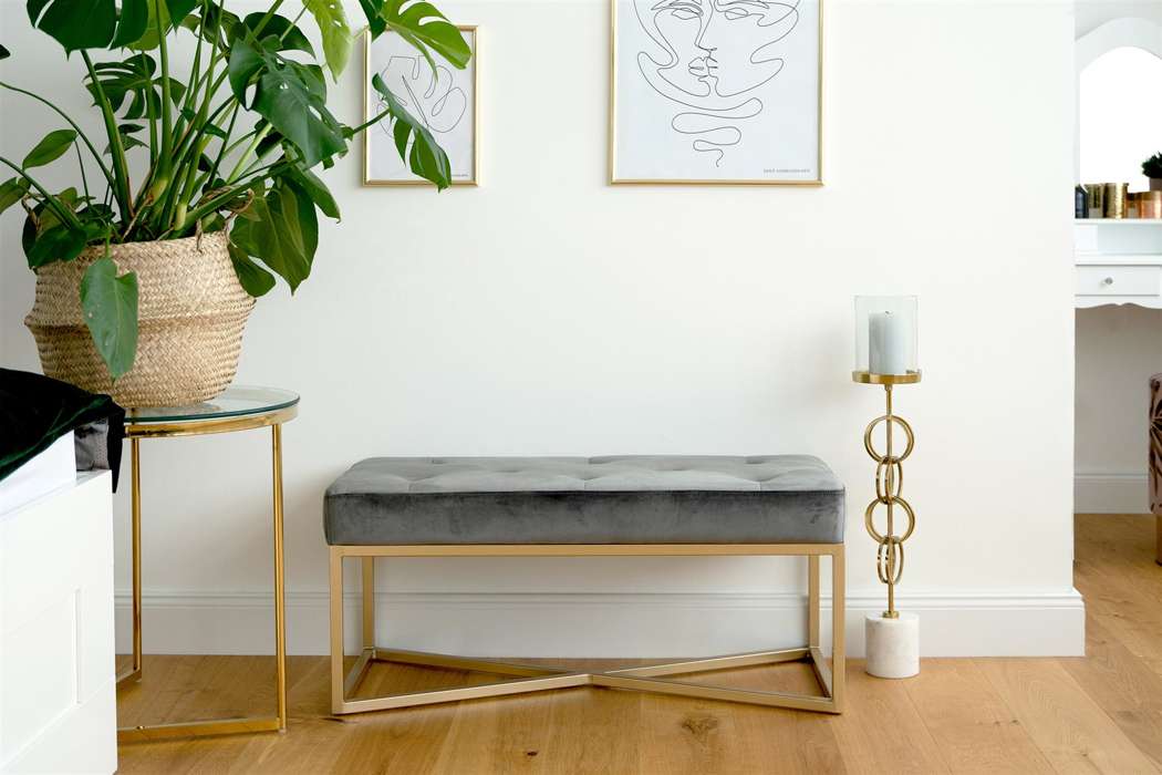 Bench Cameron 125 grey / gold - Afbeelding 2
