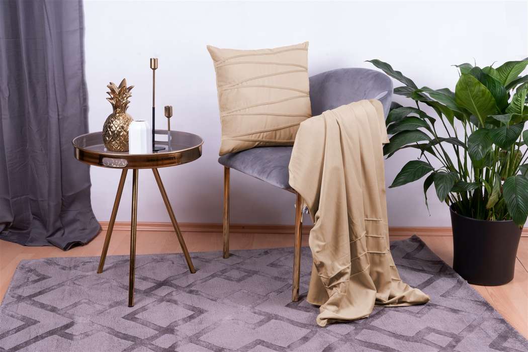 Decorative cushions & blanket Paulina 125 set of 2 champagne - Afbeelding 3