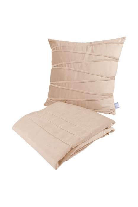 Decorative cushions & blanket Paulina 125 set of 2 champagne