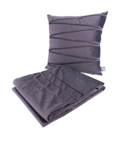 Decorative cushions & blanket Paulina 125 set of 2 graphite