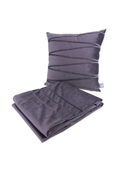 Decorative cushions & blanket Paulina 125 set of 2 graphite