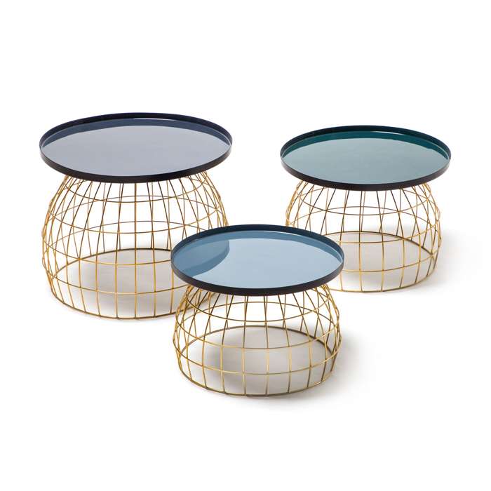 Sidetable Set Laudatio 360 blauw/petrol/grijs
