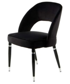 Chair Courtney Set of 2 Black / Silver