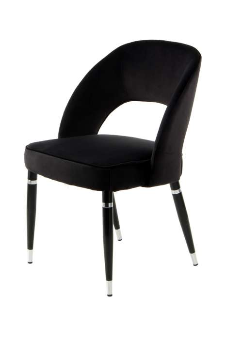 Chair Courtney Set of 2 Black / Silver