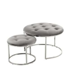 Stool Myla 100 set of 2 gray / silver