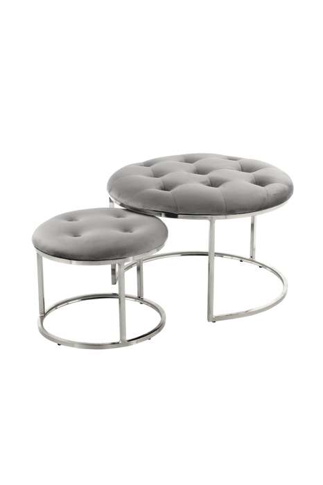 Stool Myla 100 set of 2 gray / silver