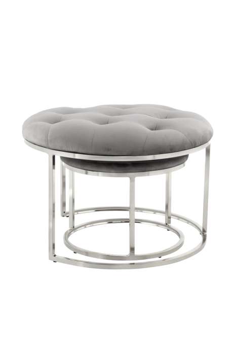 Stool Myla 100 set of 2 gray / silver - Afbeelding 2