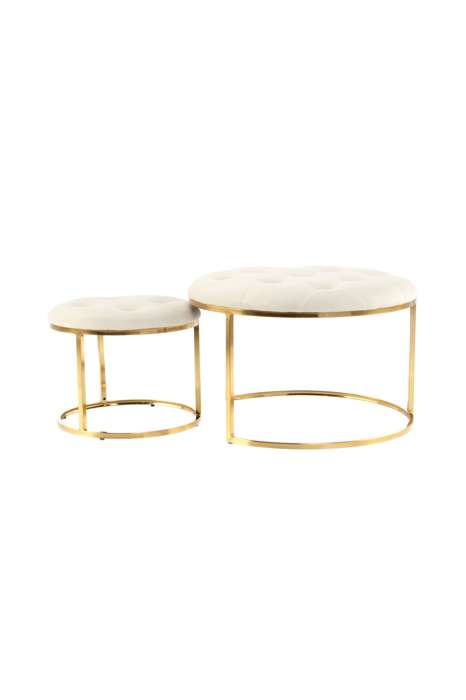 Myla 100 stool set of 2 ivory / gold - Afbeelding 2