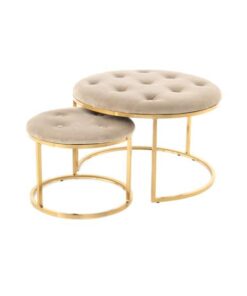 Stool Myla 100 set of 2 taupe / gold