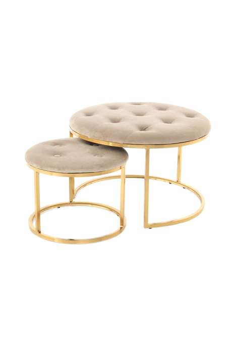 Stool Myla 100 set of 2 taupe / gold