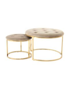 Alternative view of Stool Myla 100 set of 2 taupe / gold