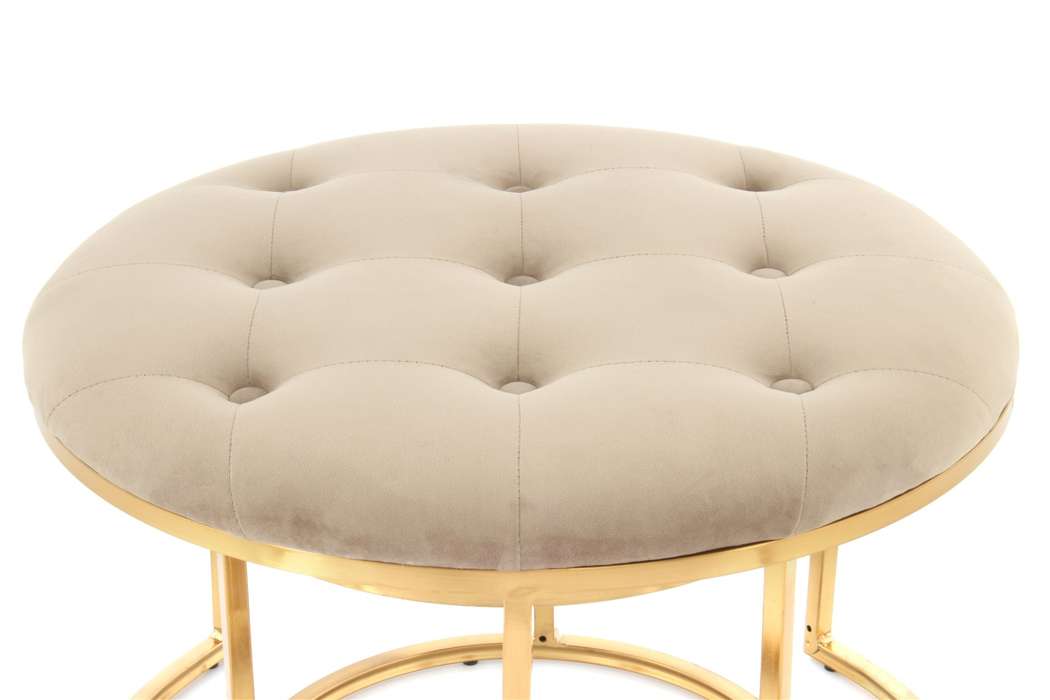 Stool Myla 100 set of 2 taupe / gold - Afbeelding 4