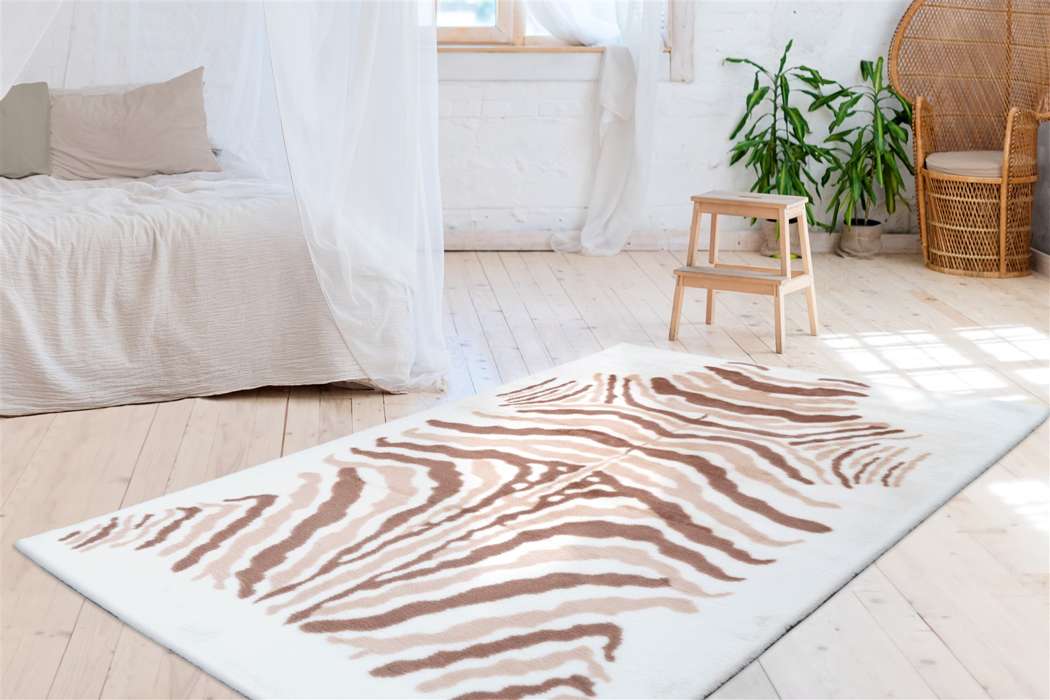 Rabbit Animal 400 Iivoor/taupe/wit 120x160cm - Afbeelding 2