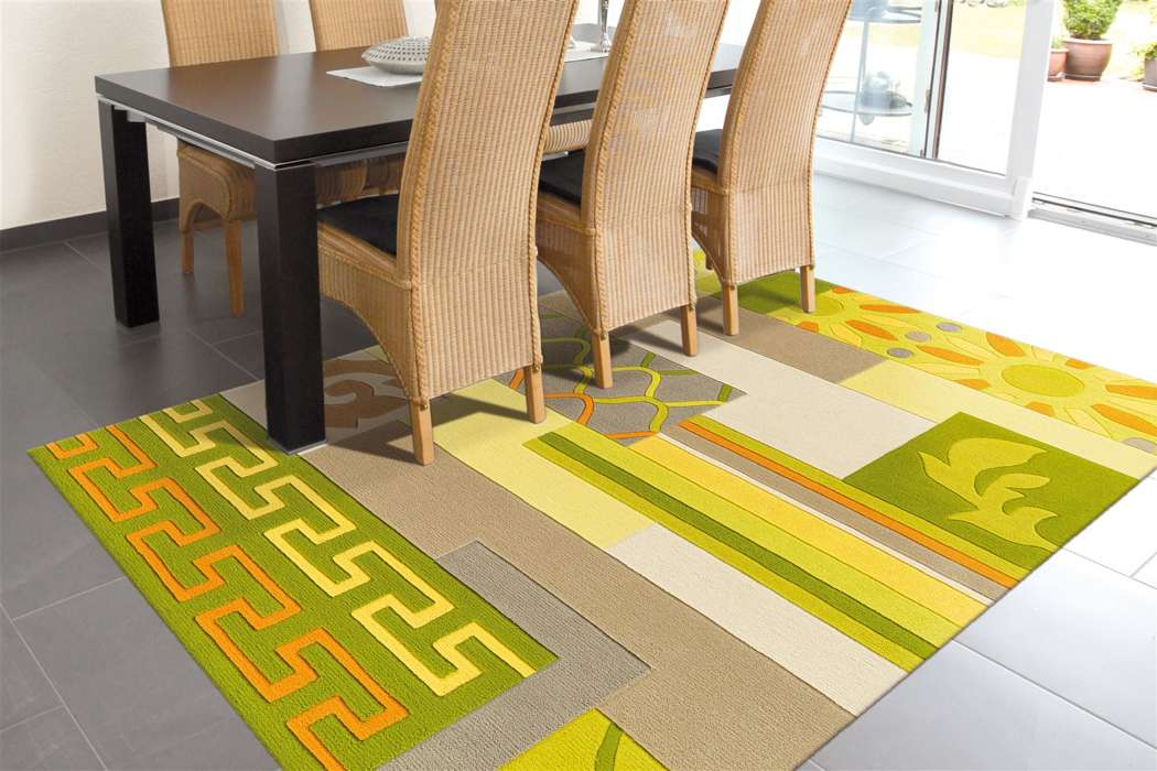 Sam 4165 naturel/groen/geel 170x240cm - Afbeelding 2