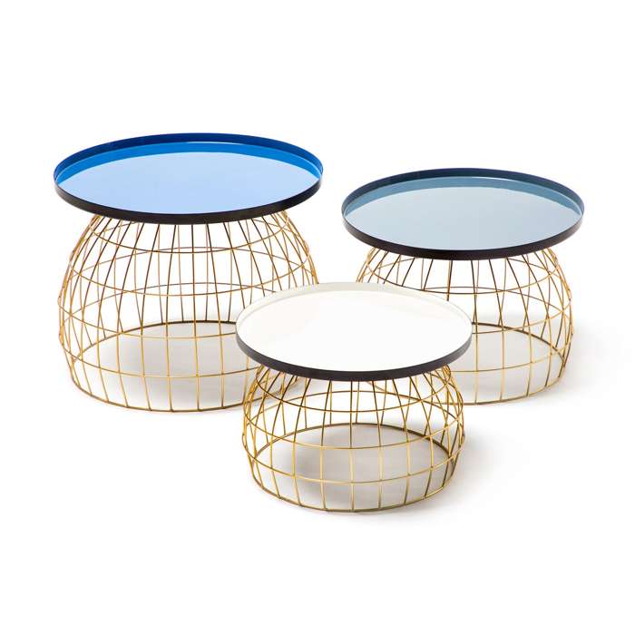 Bijzettafel-Set Laudatio 160 blauw/grijs/wit