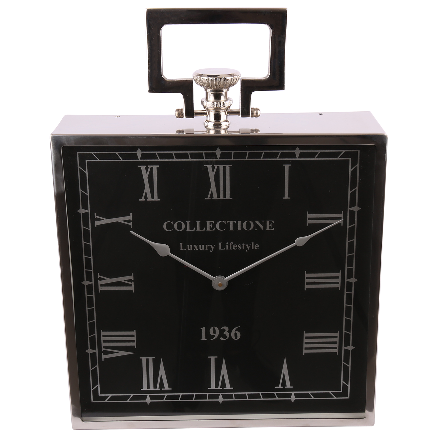 Standing clock Cavelli square black