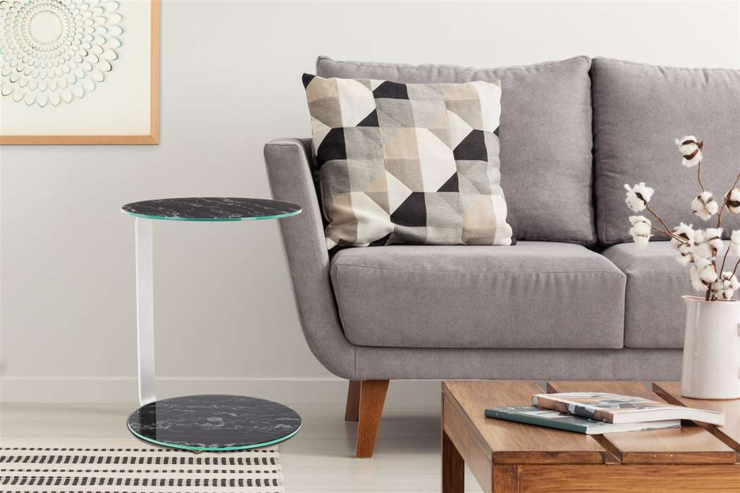 Sidetable Quentin 525 zilver/zwart - Afbeelding 2