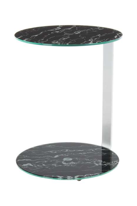 Sidetable Quentin 525 zilver/zwart